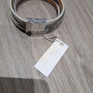 NWT Leather silver bracelet